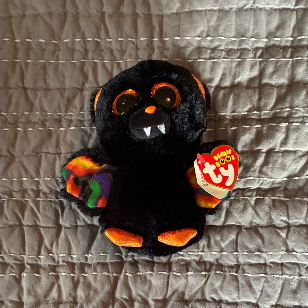 Ty Beanie Boo Black and Orange Bat Plush